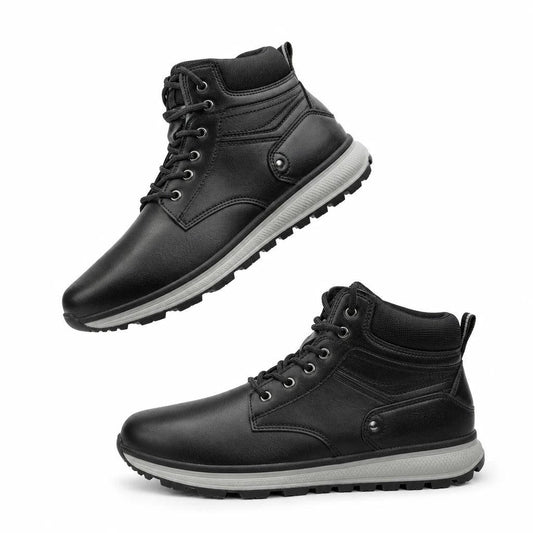 Bottes homme mi-montantes cuir synthétique semelle EVA caoutchouc