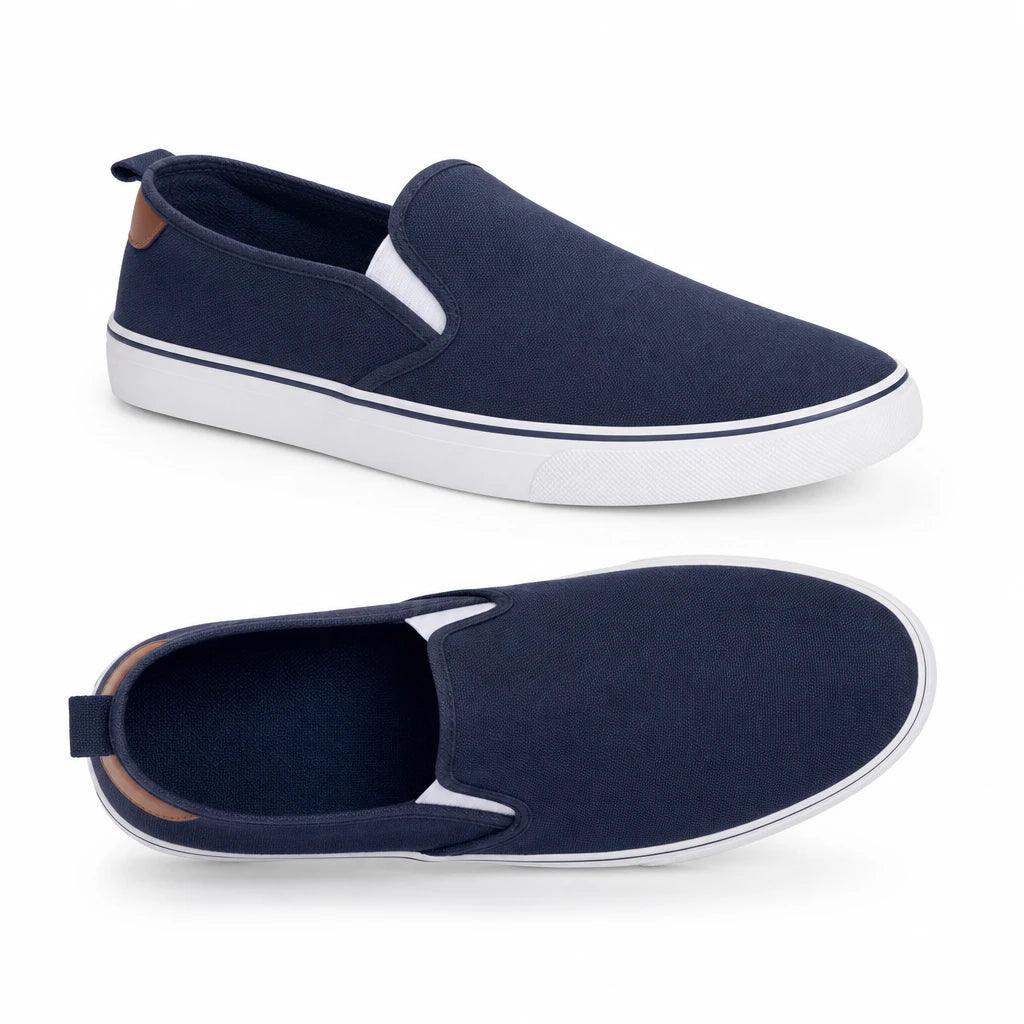 Baskets slip-on homme toile semelle EVA caoutchouc sans lacets